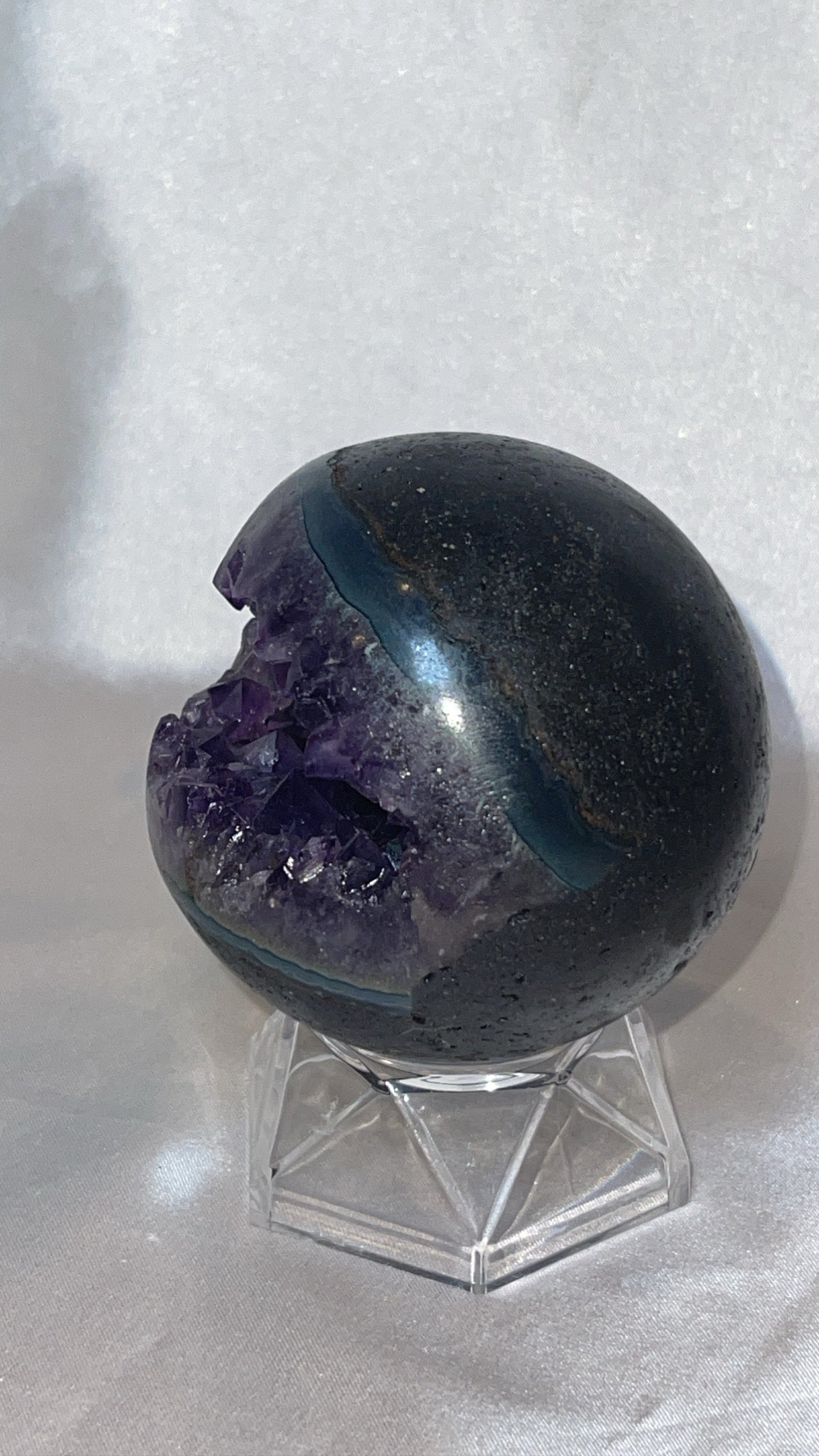 Amethyst High Grade Geode Sphere (70mm)