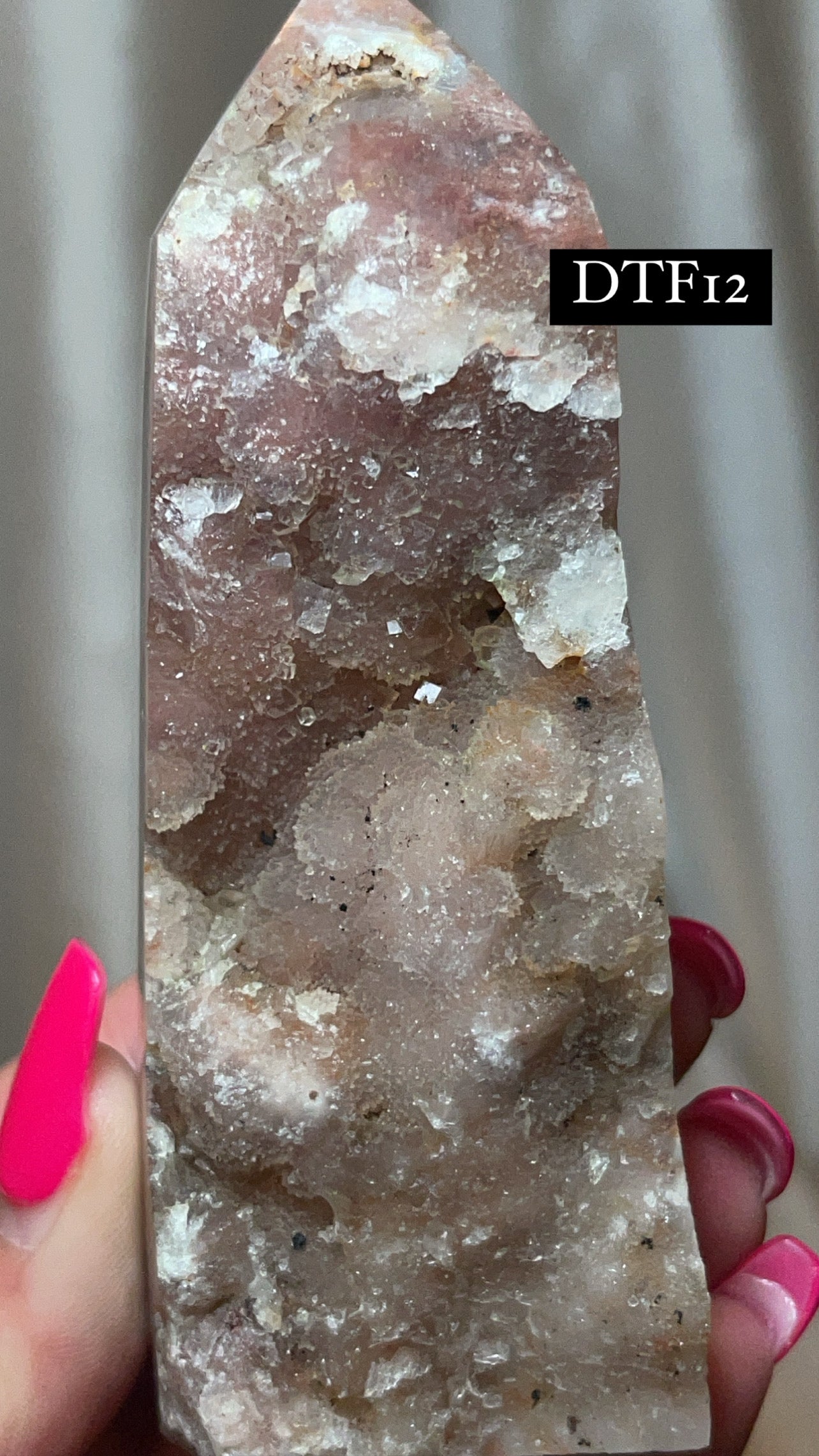 Druzy Sphalerite with Pink & Purple Fluorite Tower