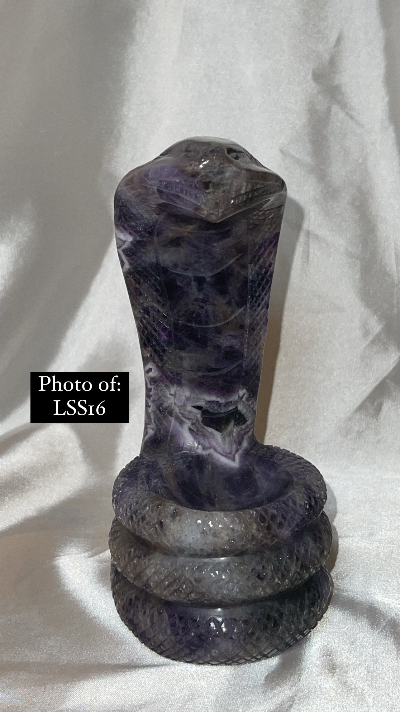 Dream Amethyst Large Snake Sphere Holder Carving