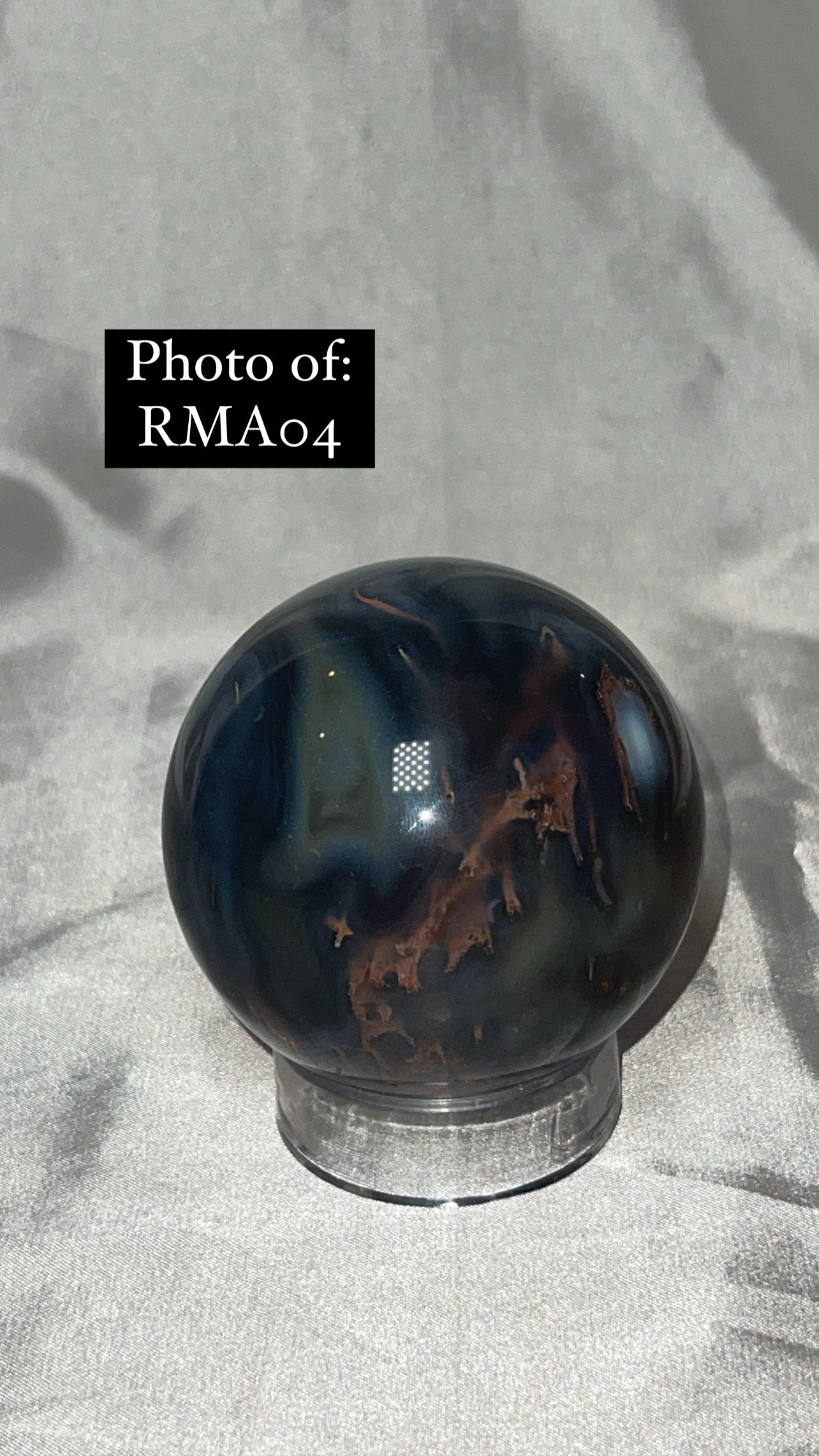 Rare Red Moss Agate Orca Agate Large Sphere
