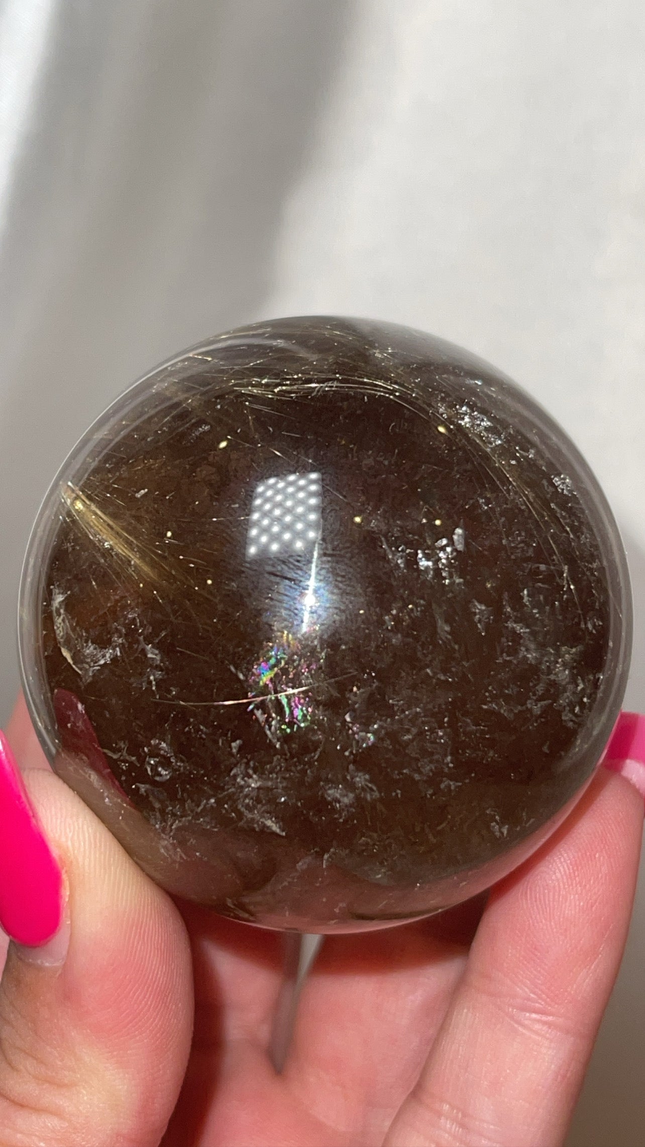 Smoky Gold Rutile Quartz Sphere (55mm)