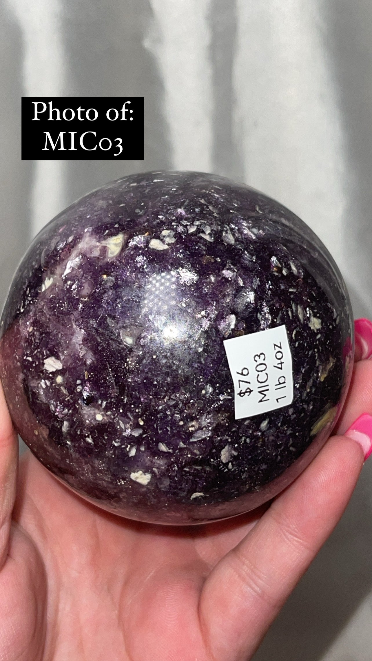 Mica Lepidolite XL Sphere