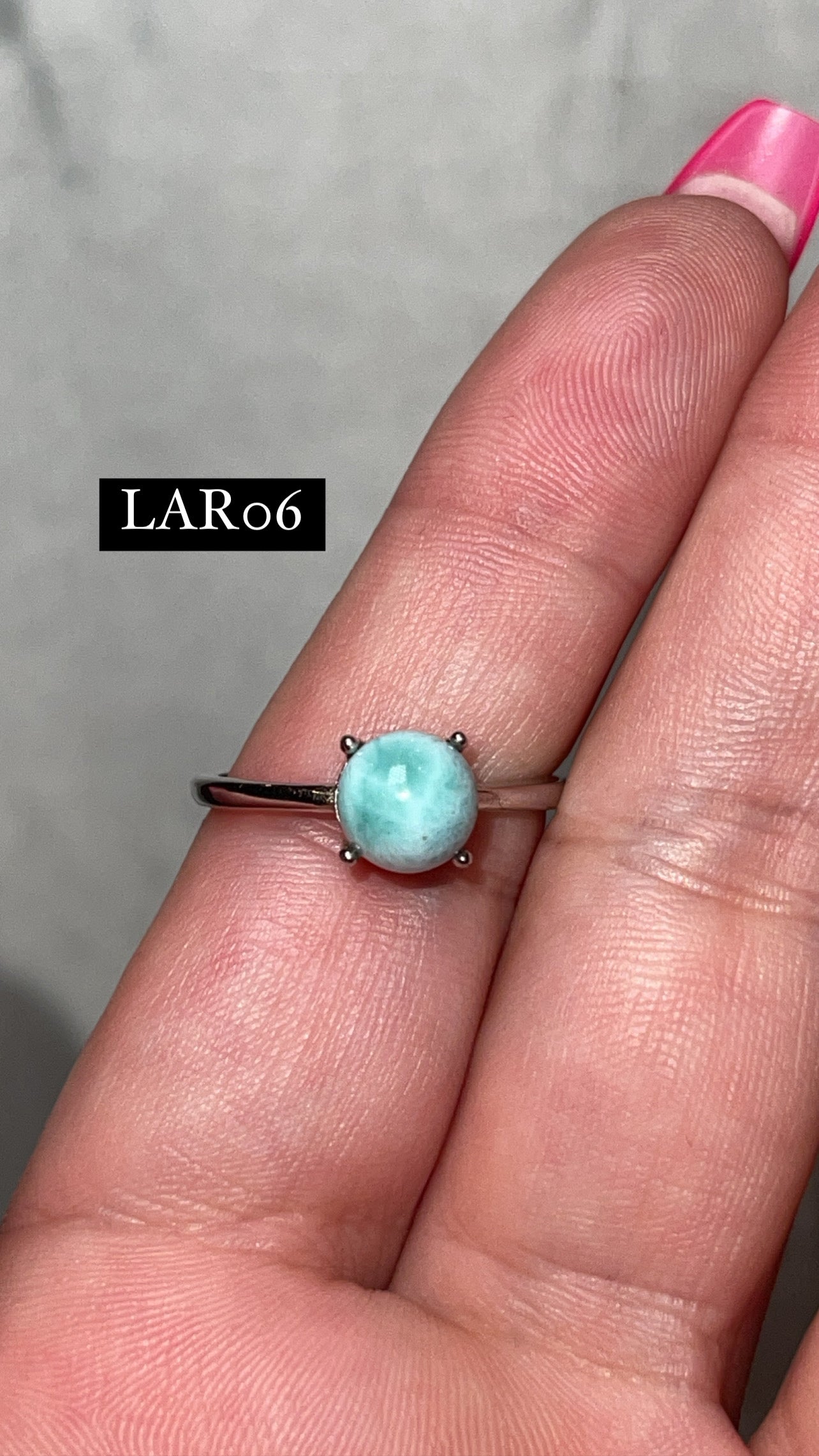 Larimar AAA 925 Sterling Silver Adjustable Ring (Choose Your Own)