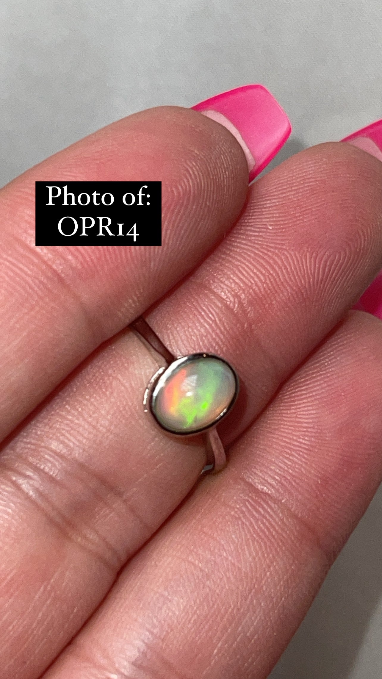 Ethiopian Welo Opal 925 Sterling Silver Adjustable Ring (Choose Your Own)