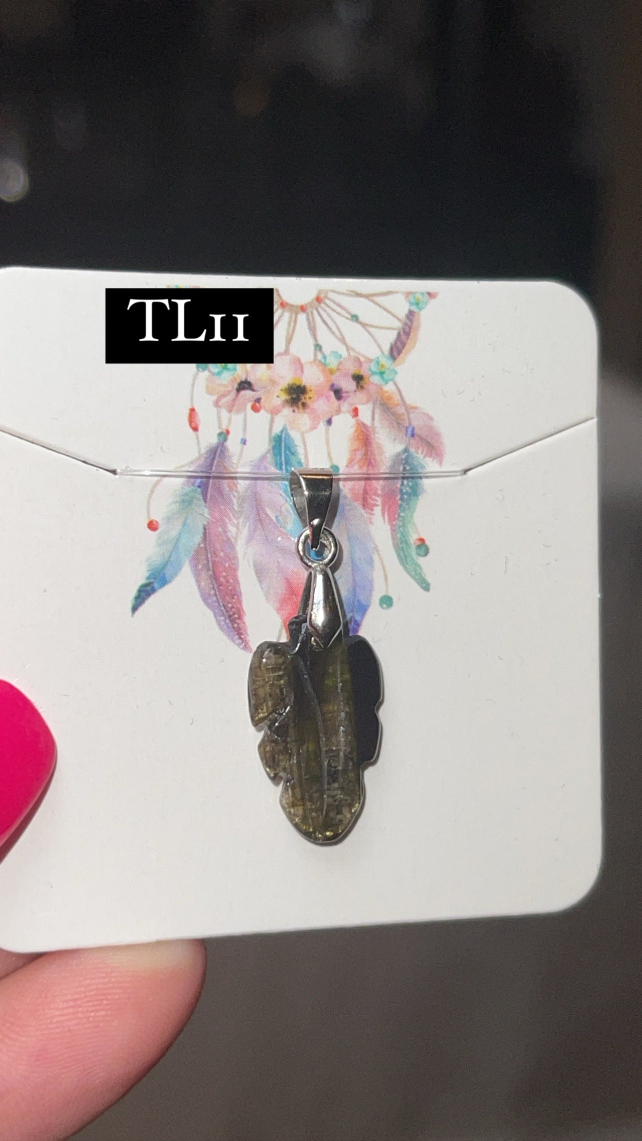 Tourmaline Leaf Pendant (Choose Your Own)