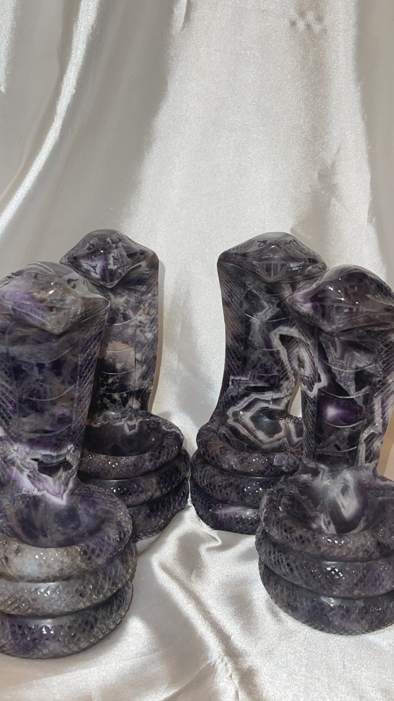 Dream Amethyst Large Snake Sphere Holder Carving