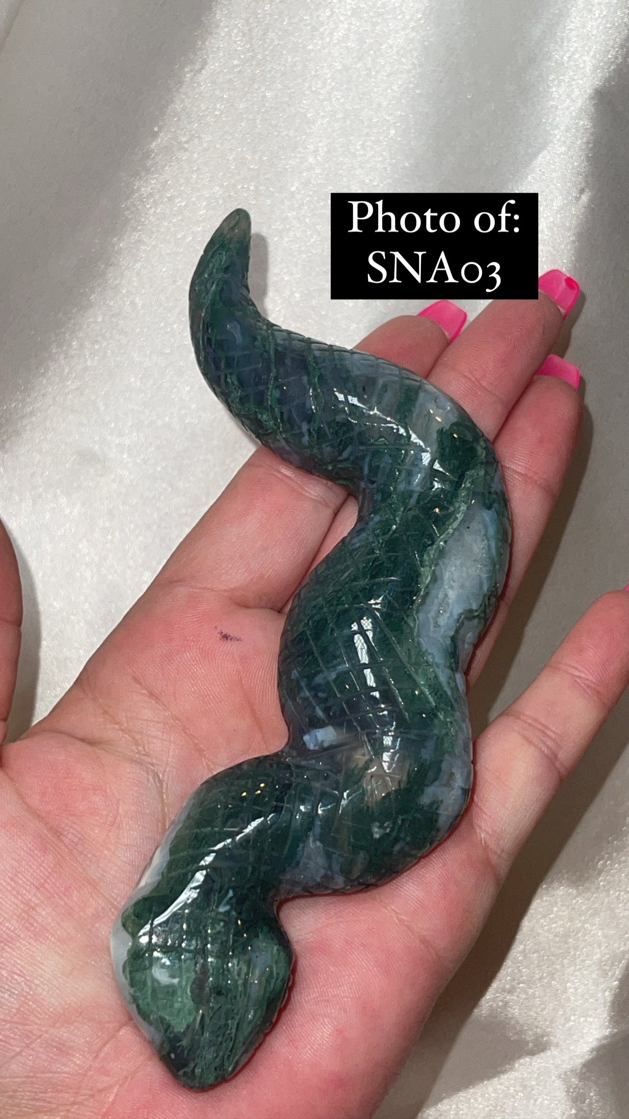 Moss Agate Large Snake
