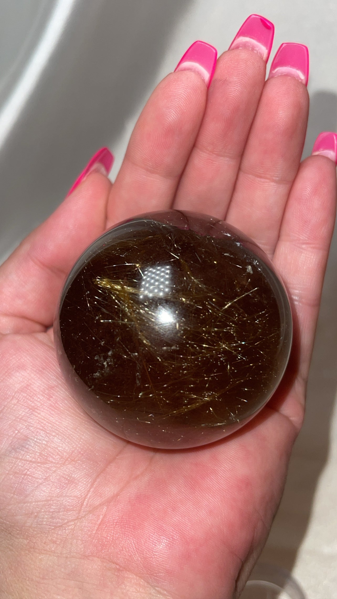 Smoky Gold Rutile Quartz Sphere (55mm)
