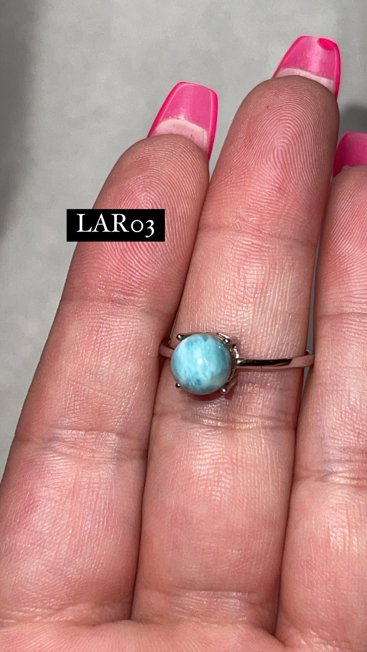 Larimar AAA 925 Sterling Silver Adjustable Ring (Choose Your Own)