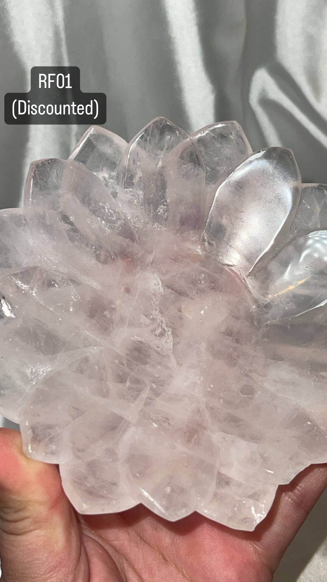 Rose Quartz AAA Lotus Plate