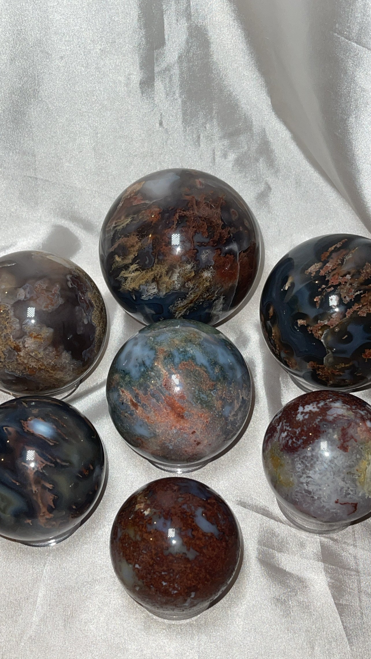 Rare Red Moss Agate Orca Agate Large Sphere