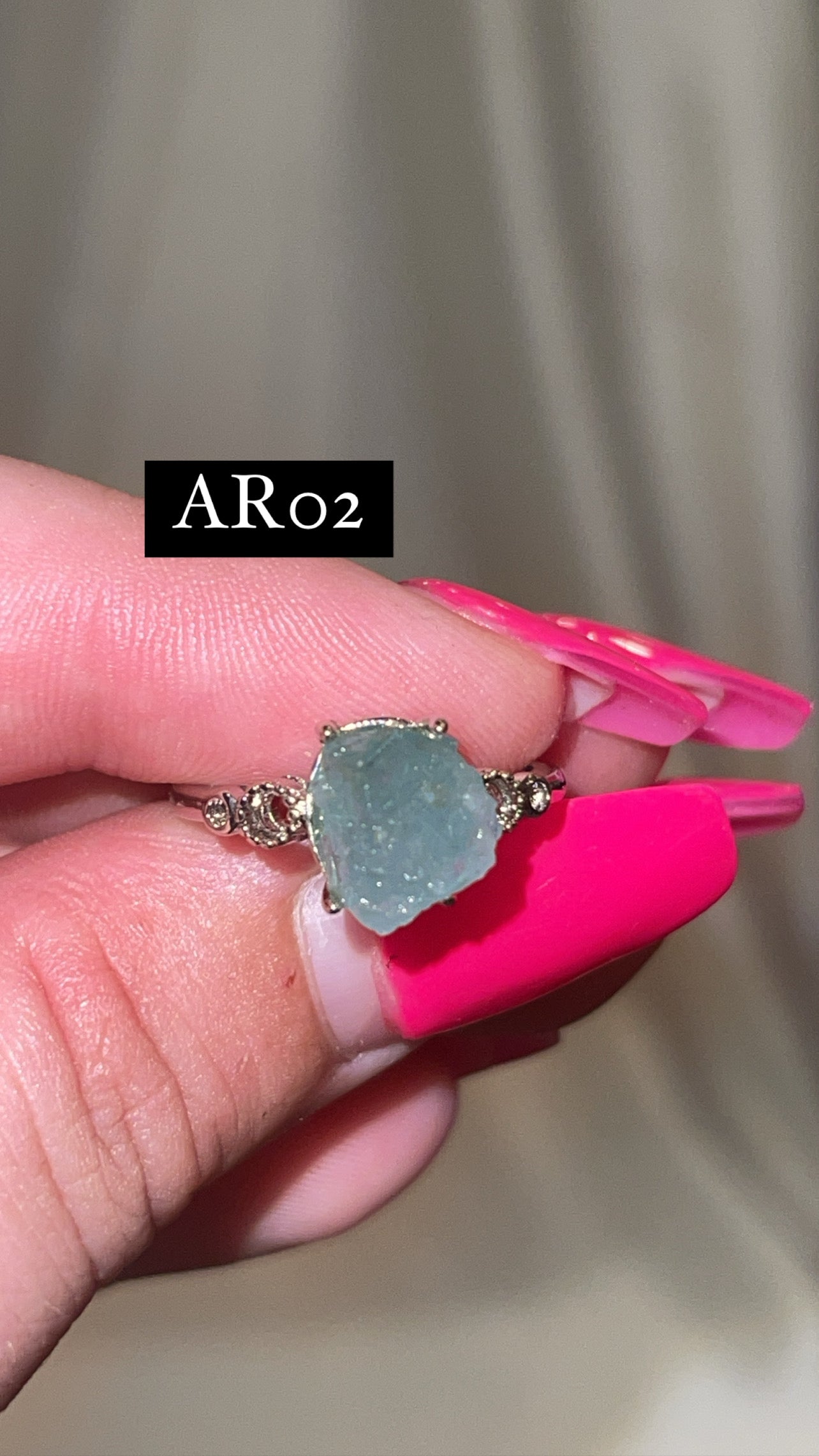 Aquamarine Raw Adjustable Ring (Choose Your Own)