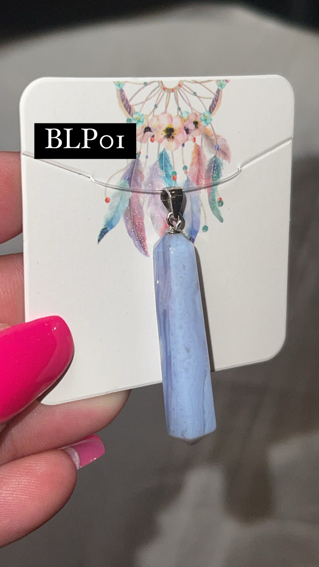 Blue Lace Agate 925 Sterling Silver Pendant (Choose Your Own)