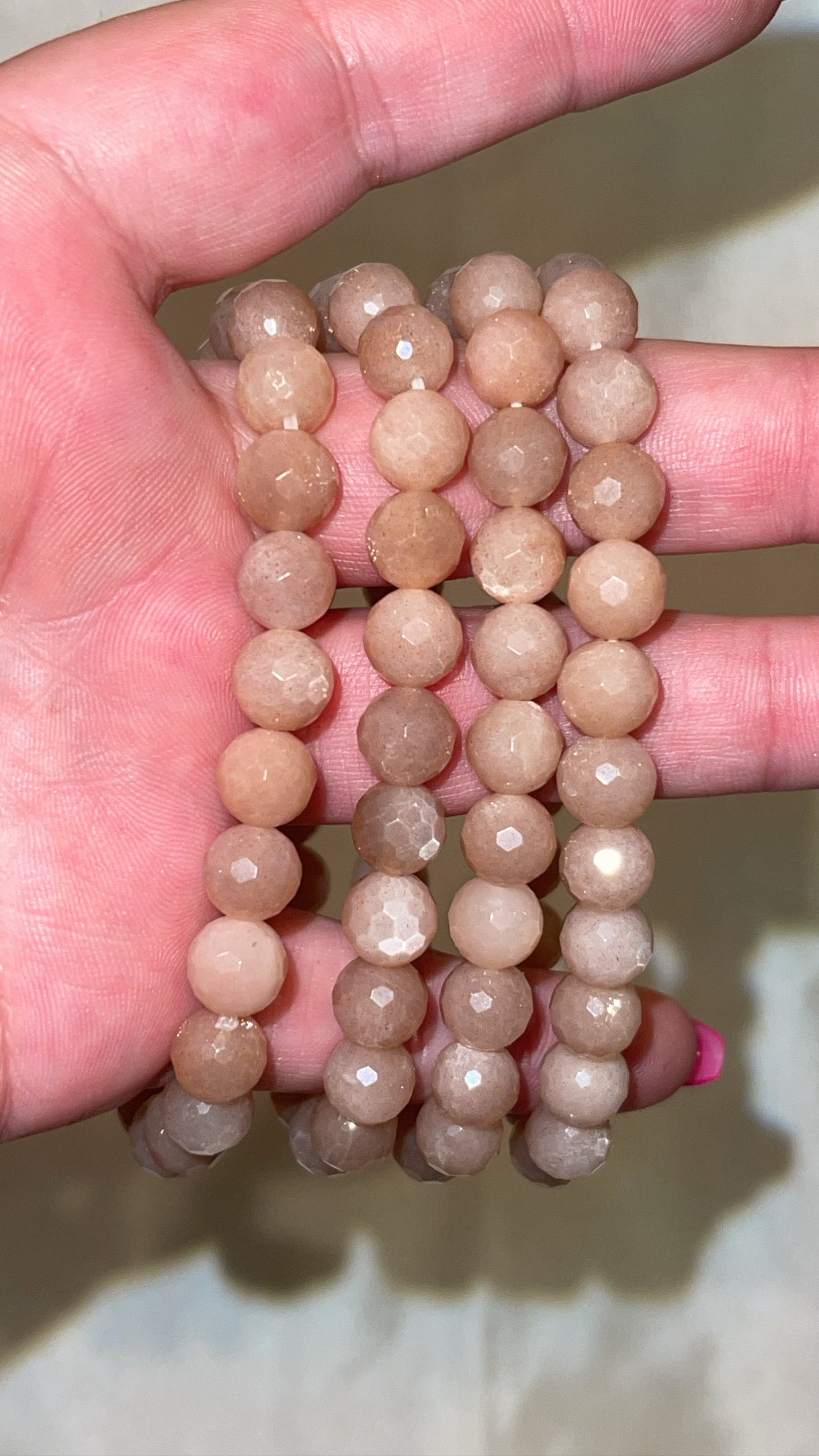 Peach Moonstone Faceted 8mm Bracelet