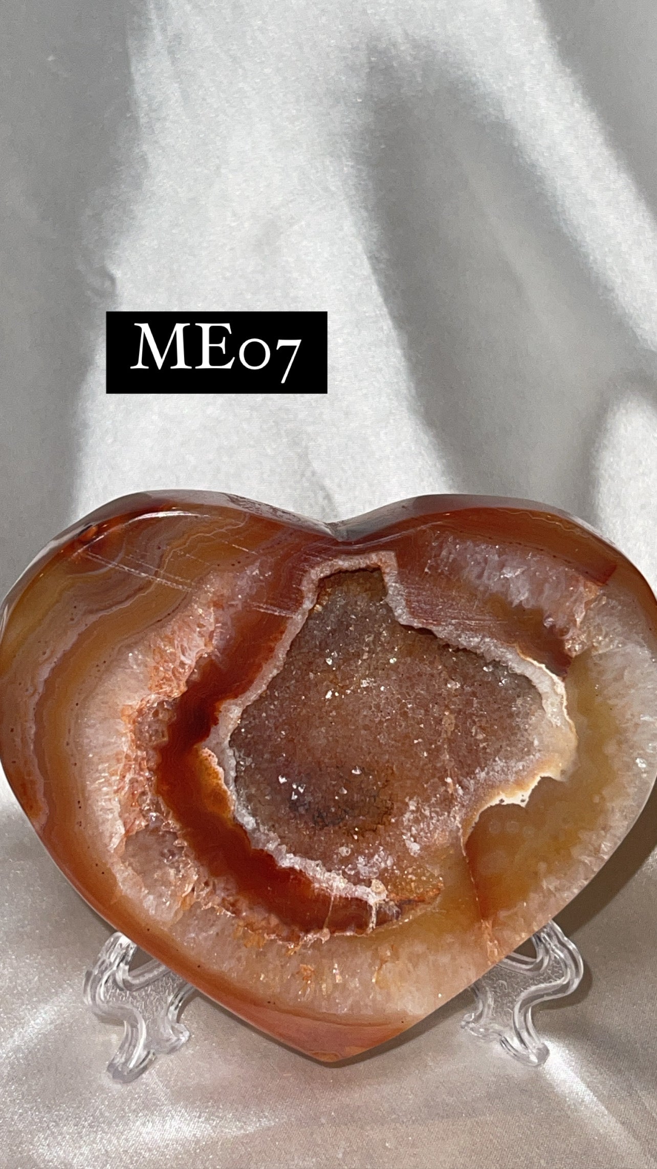Druzy Carnelian Large Heart on Stand