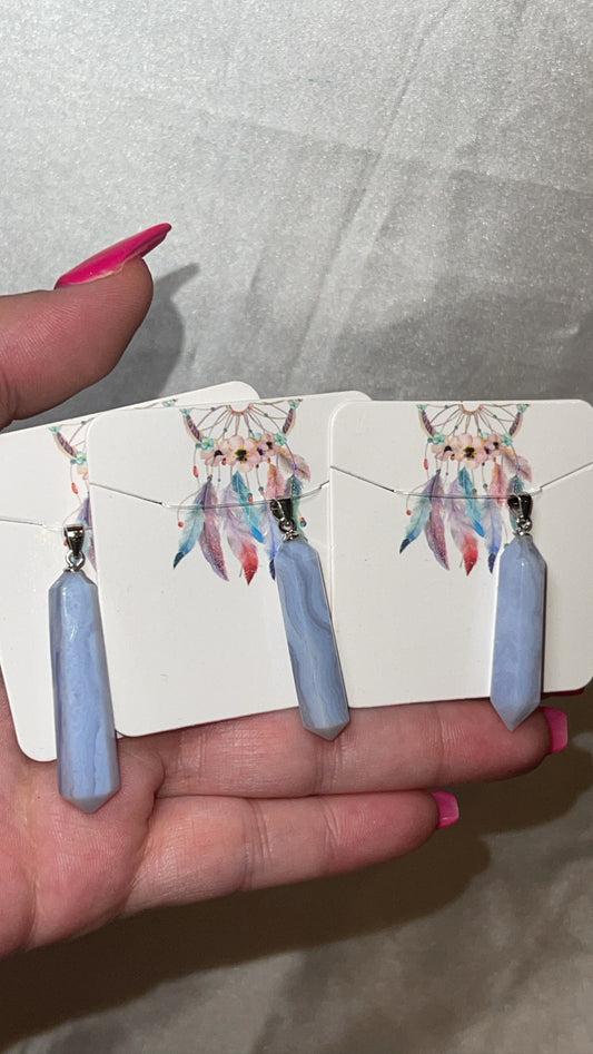 Blue Lace Agate 925 Sterling Silver Pendant (Choose Your Own)