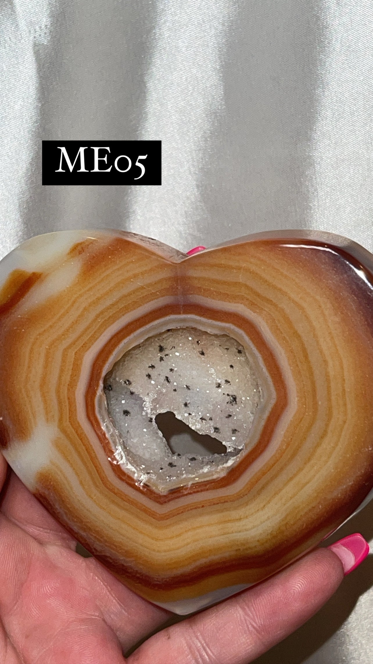 Druzy Carnelian Large Heart on Stand