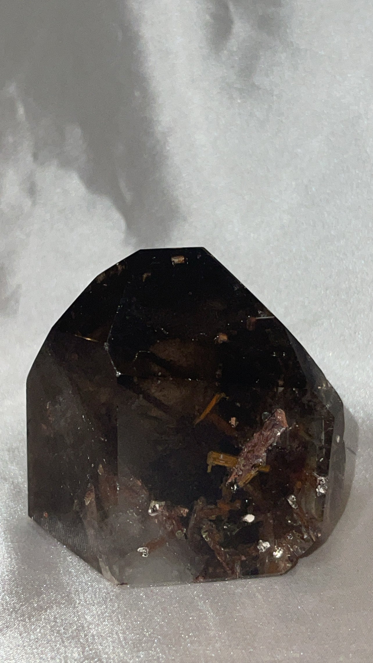 Rare Red Epidote Smoky Quartz AAA Large Polished Point