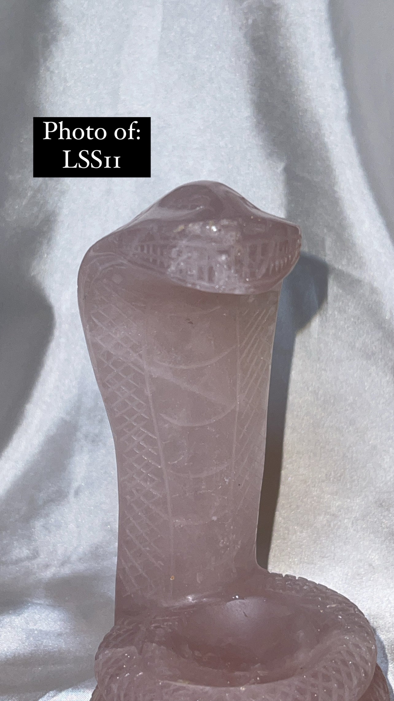 Rose Quartz Large Snake Sphere Holder Carving