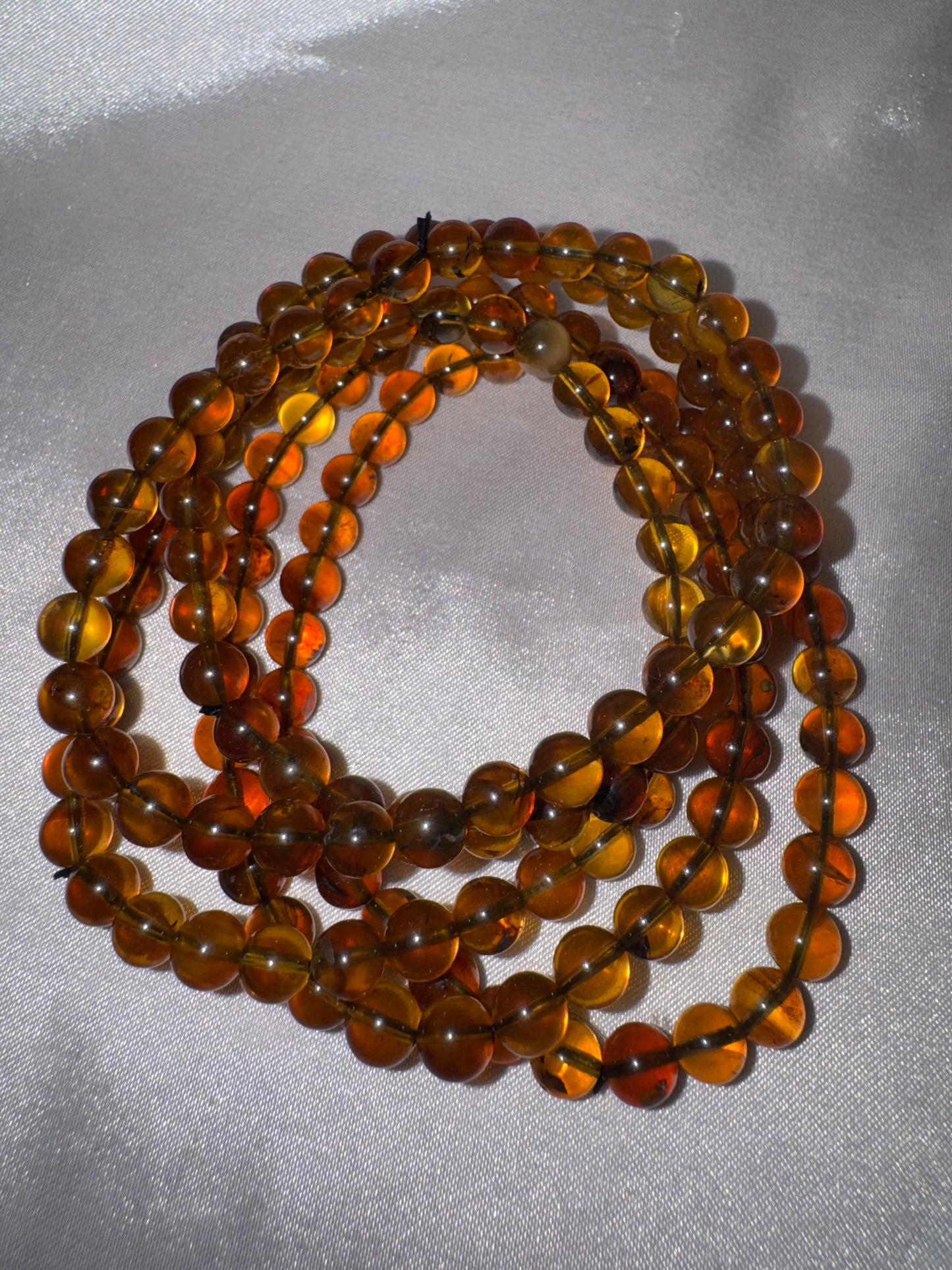 Blue Amber AAA 6mm Bracelet