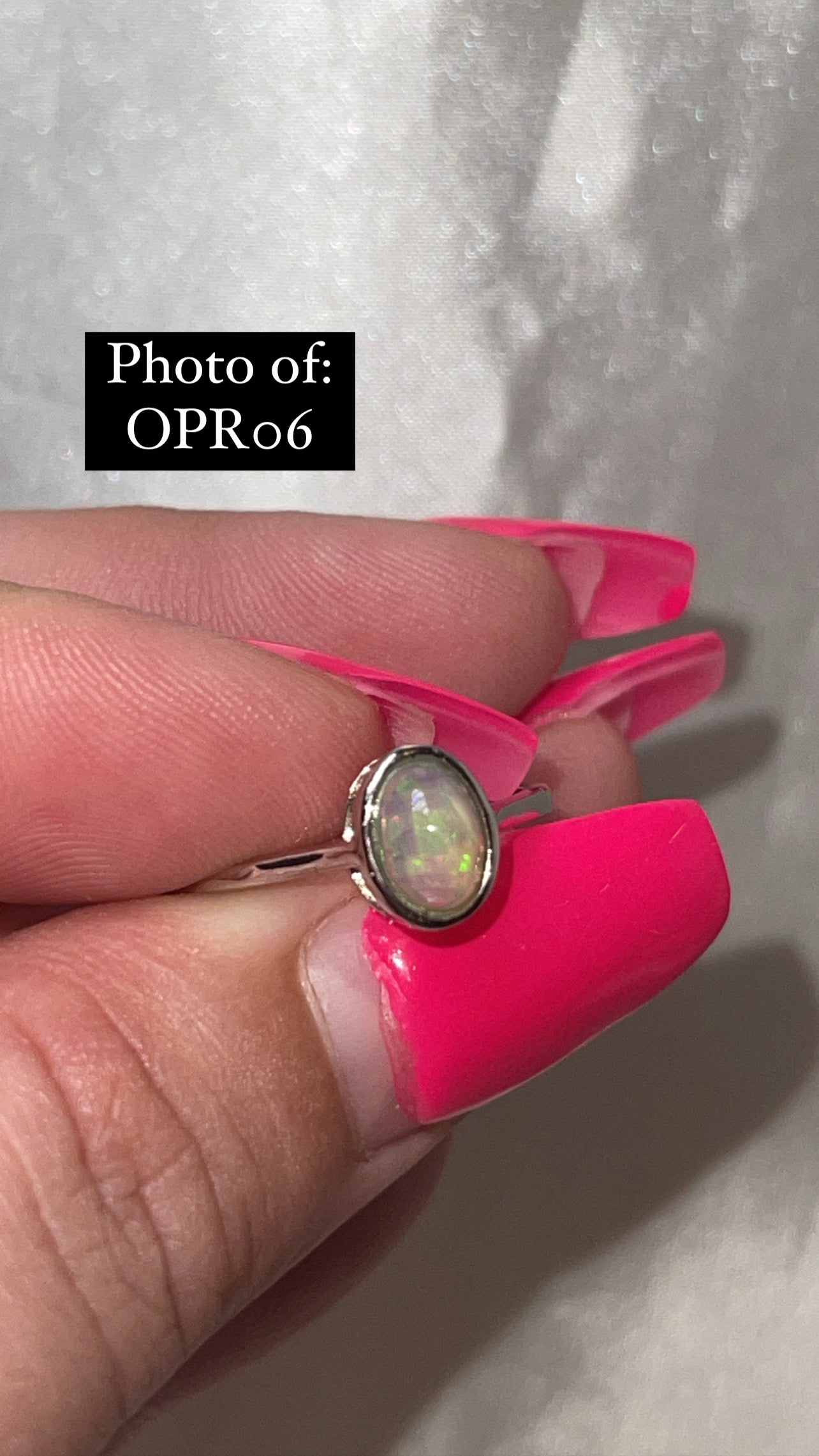 Ethiopian Welo Opal 925 Sterling Silver Adjustable Ring (Choose Your Own)