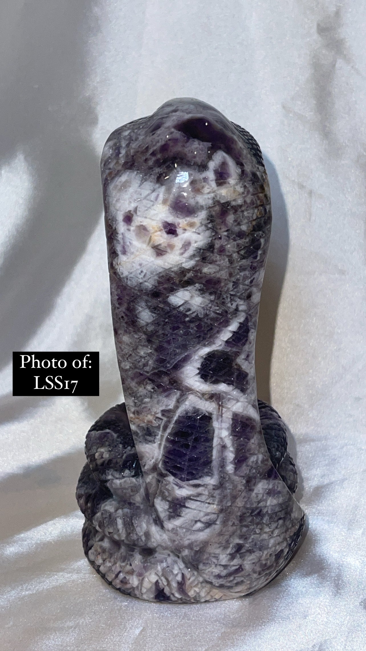 Dream Amethyst Large Snake Sphere Holder Carving