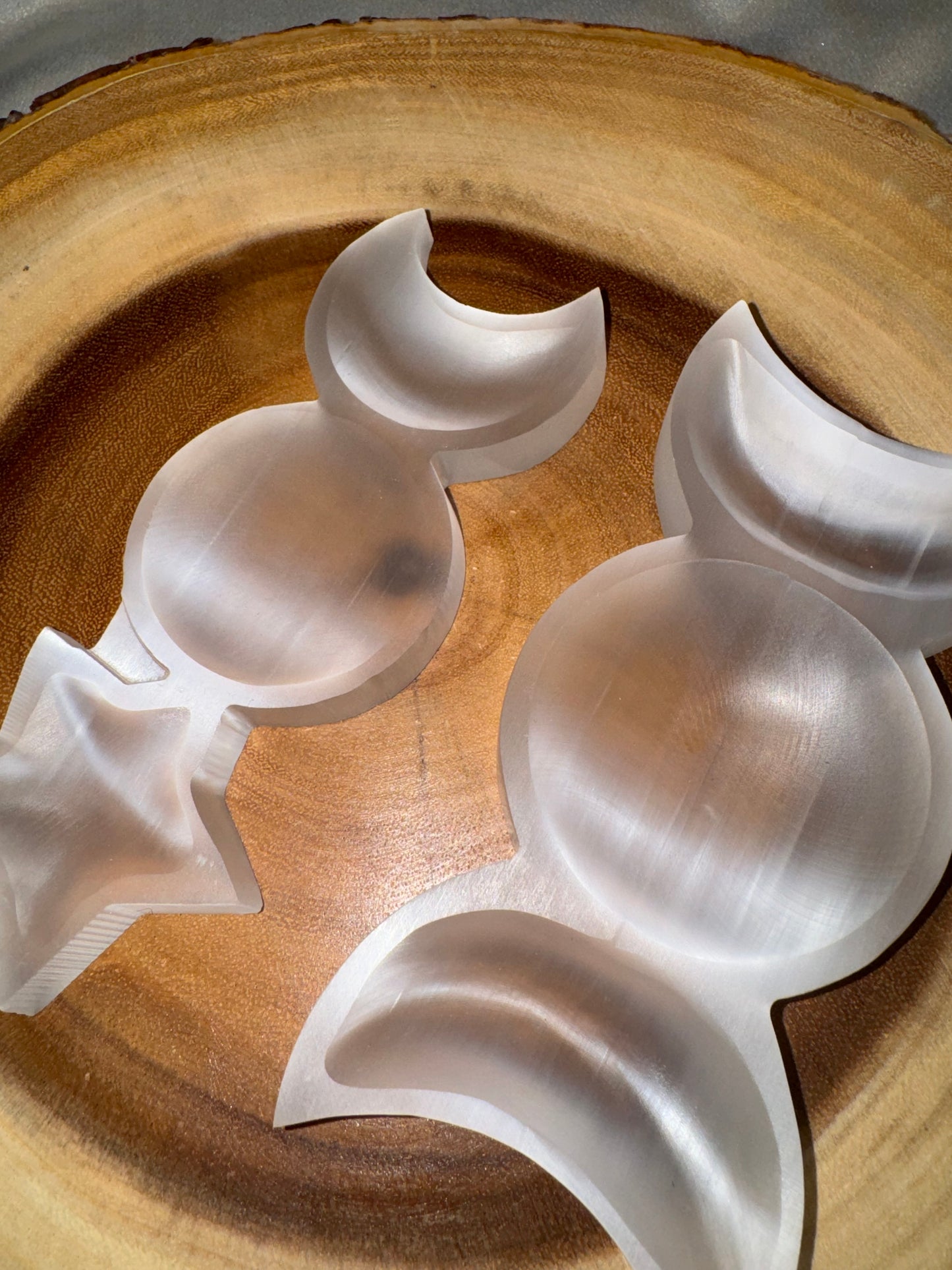 Selenite Triple Moon Bowl