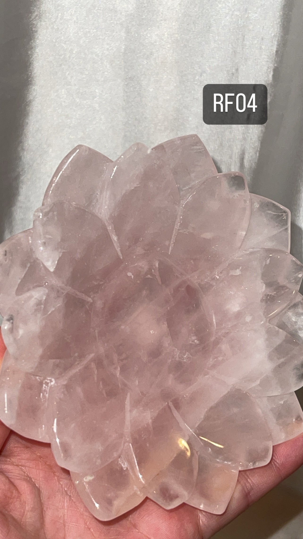 Rose Quartz AAA Lotus Plate