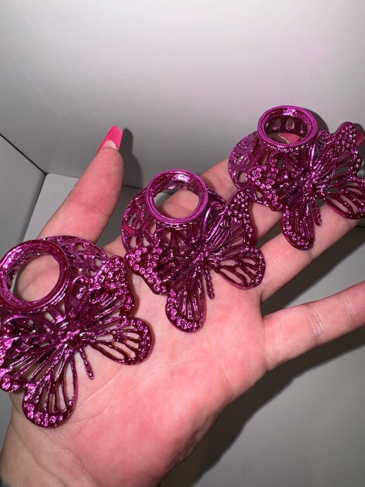 Pink Metal Butterfly Sphere stands