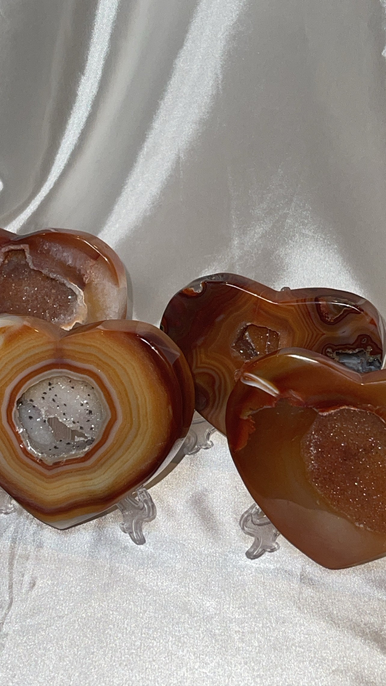 Druzy Carnelian Large Heart on Stand