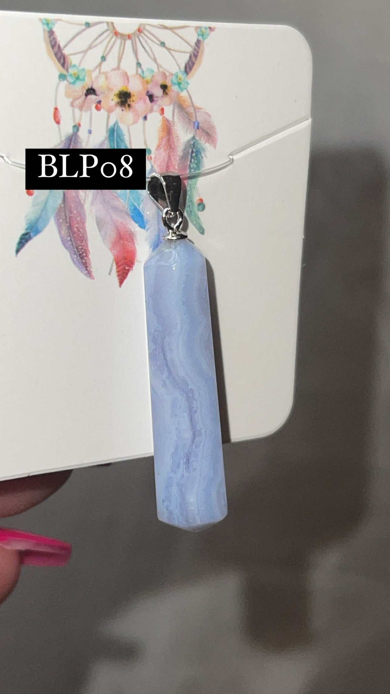 Blue Lace Agate 925 Sterling Silver Pendant (Choose Your Own)