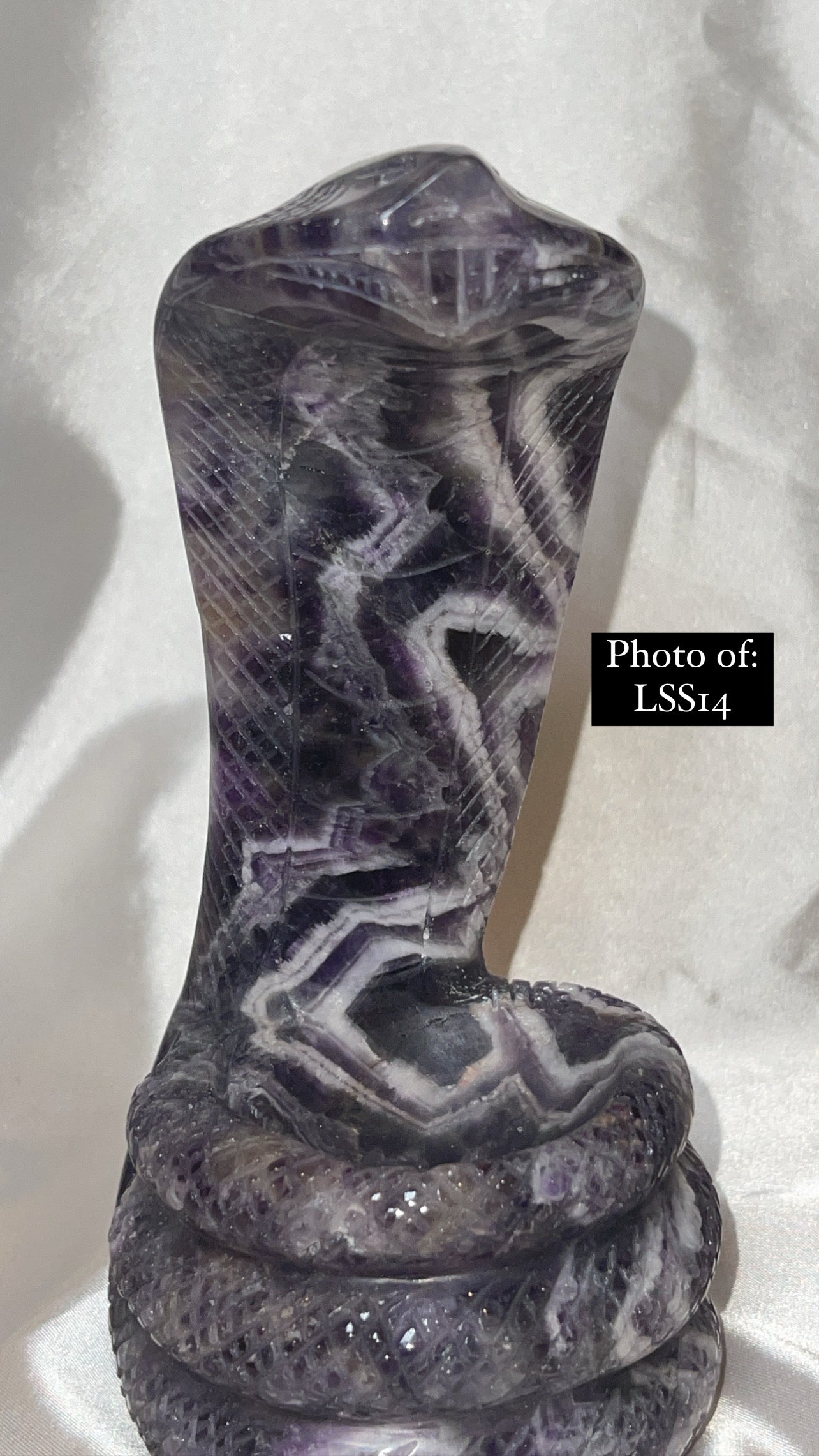 Dream Amethyst Large Snake Sphere Holder Carving