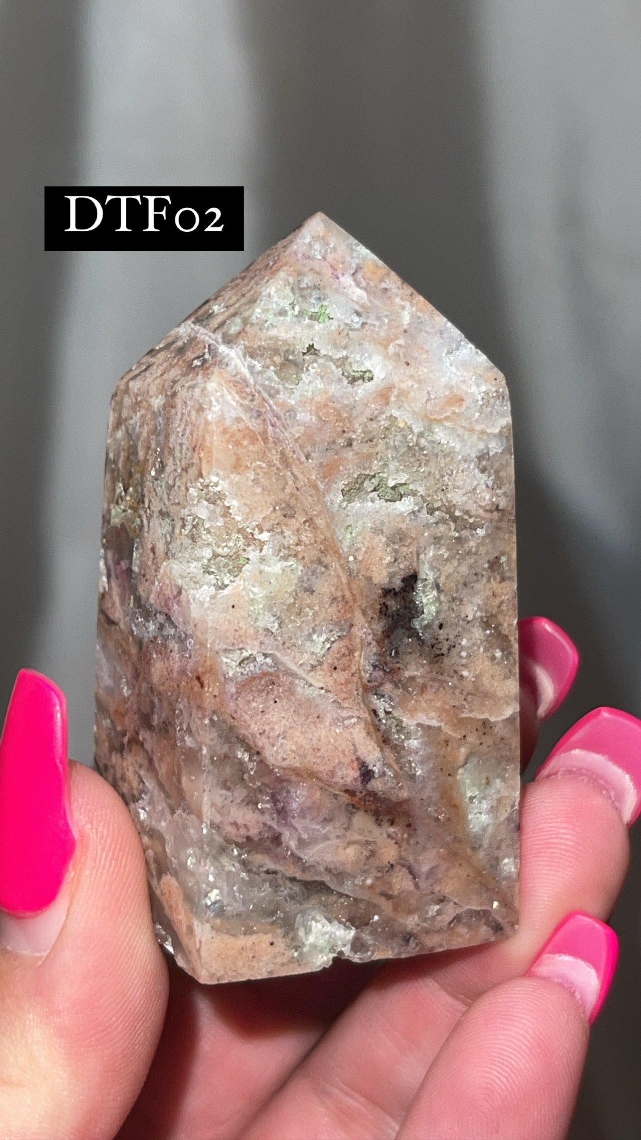 Druzy Sphalerite with Pink & Purple Fluorite Tower