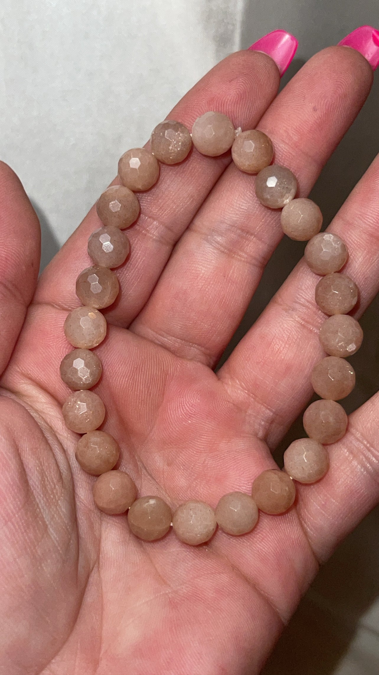 Peach Moonstone Faceted 8mm Bracelet