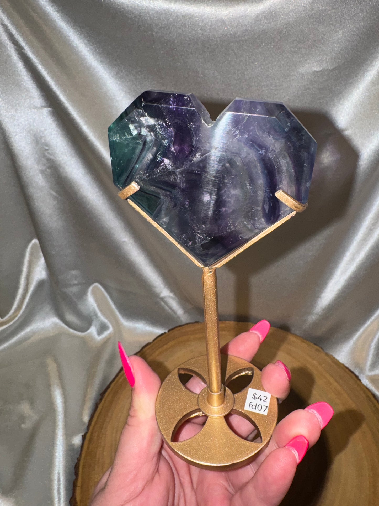Fluorite Heart on Stands AAA