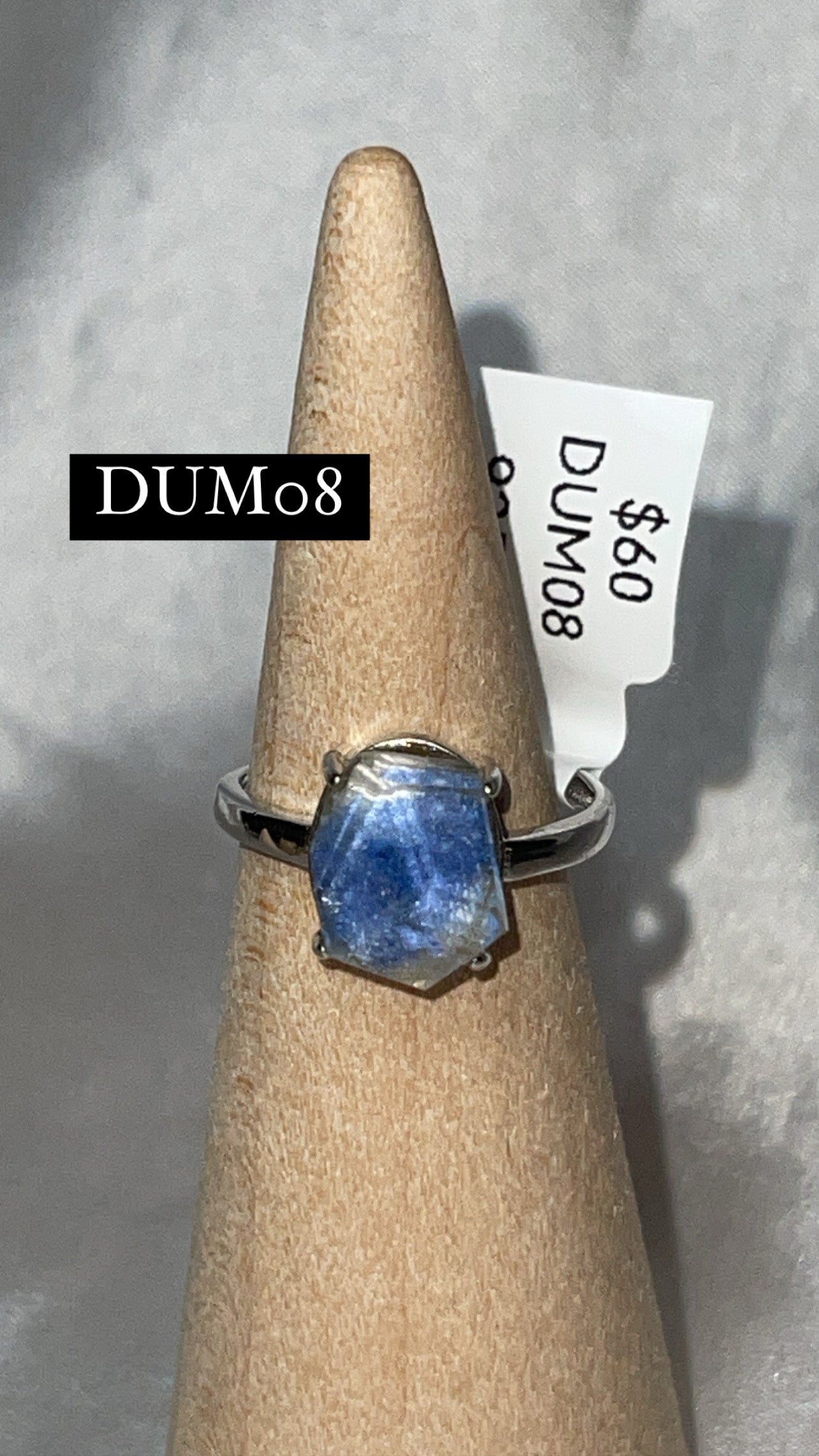 Dumortierite Quartz Rare 925 Sterling Silver Adjustable Ring (Choose Your Own)