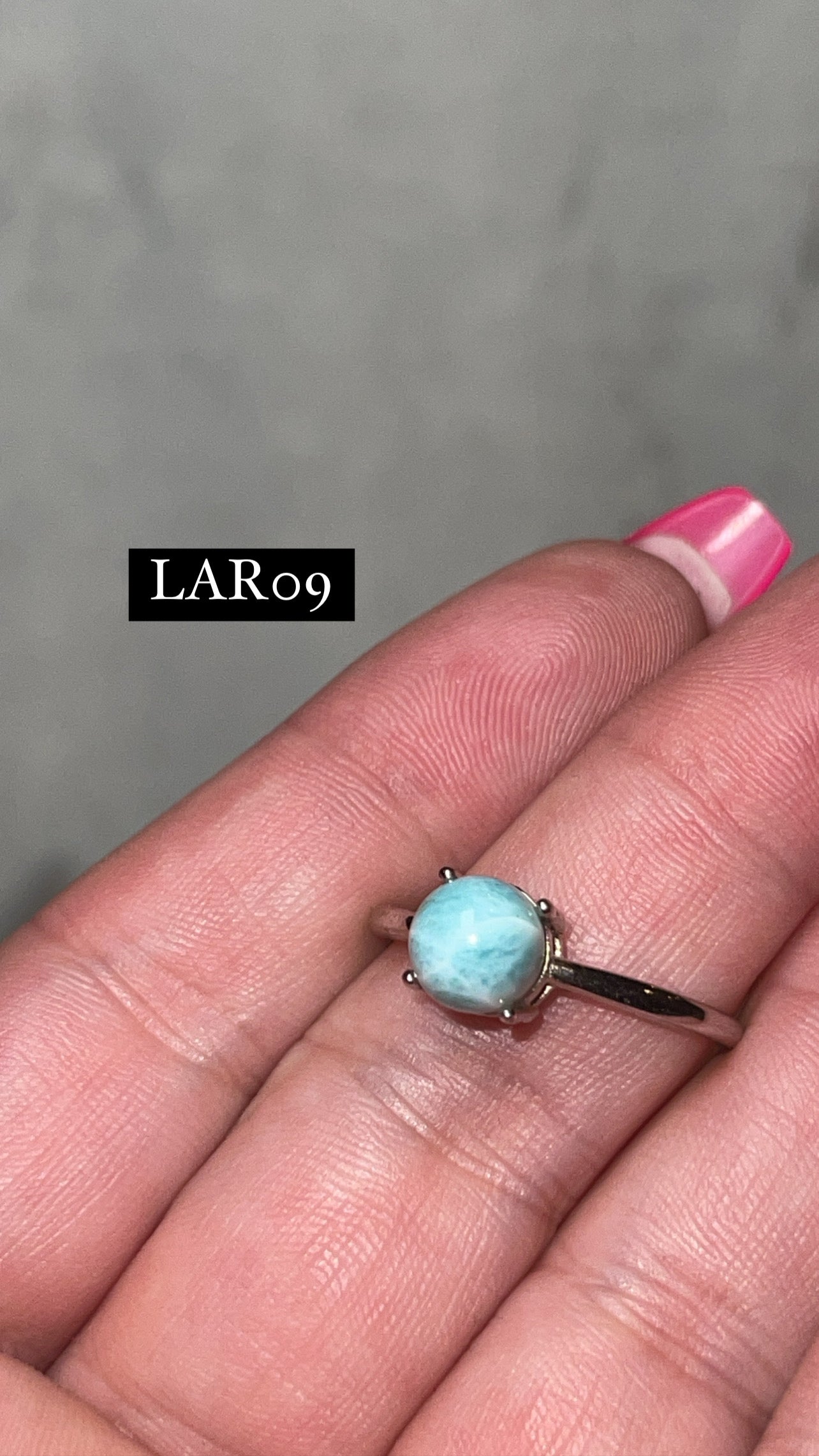 Larimar AAA 925 Sterling Silver Adjustable Ring (Choose Your Own)