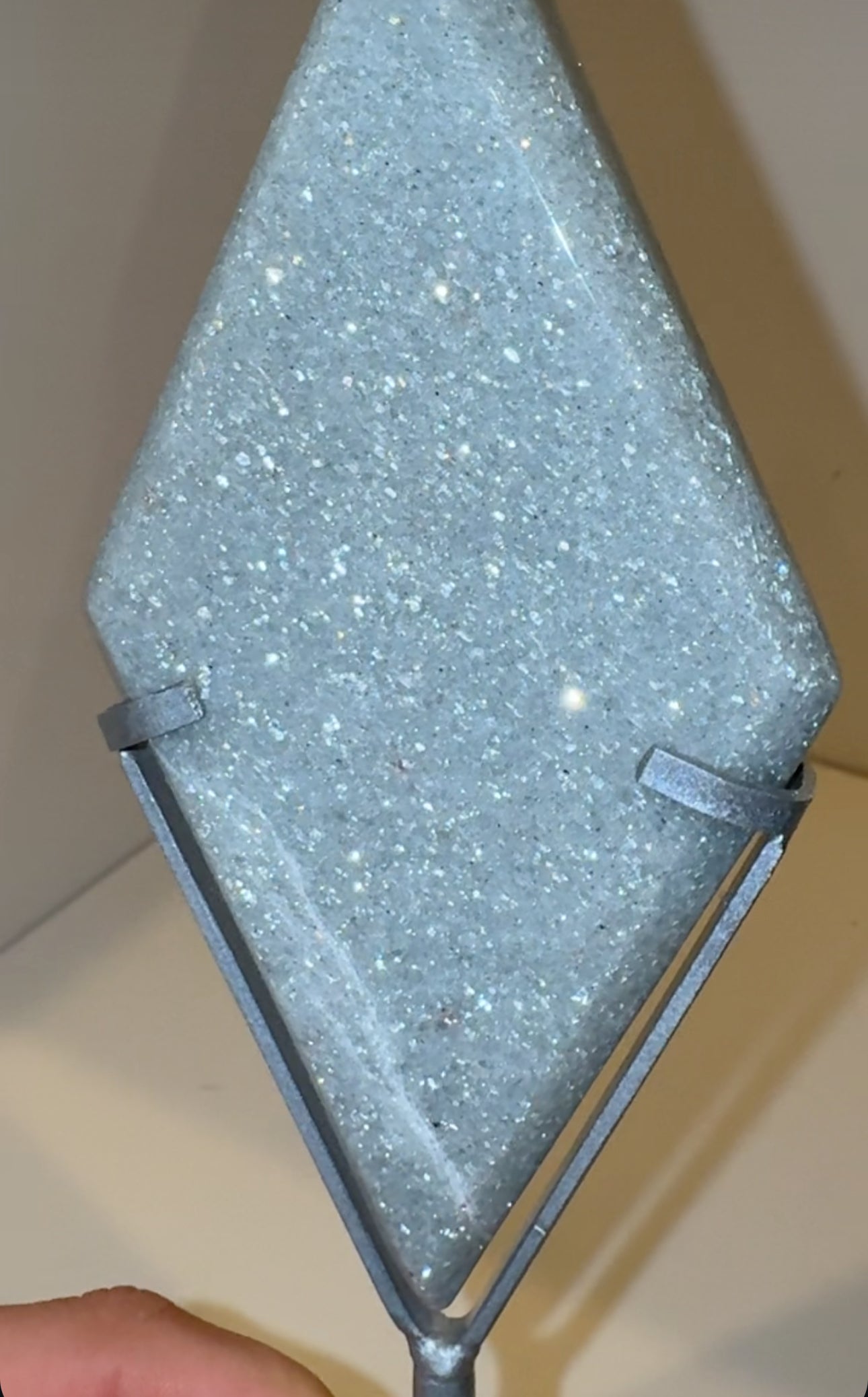 Sage Adventurine Diamond on stand