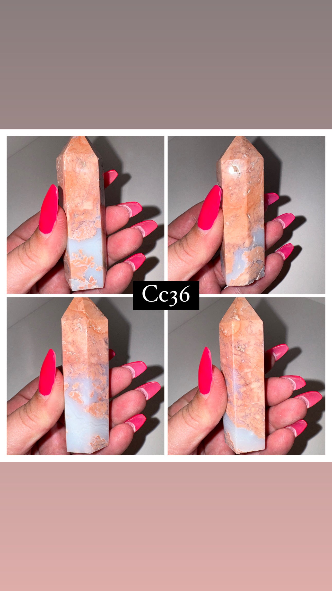 Pink “Cotton Candy” Agate Tower