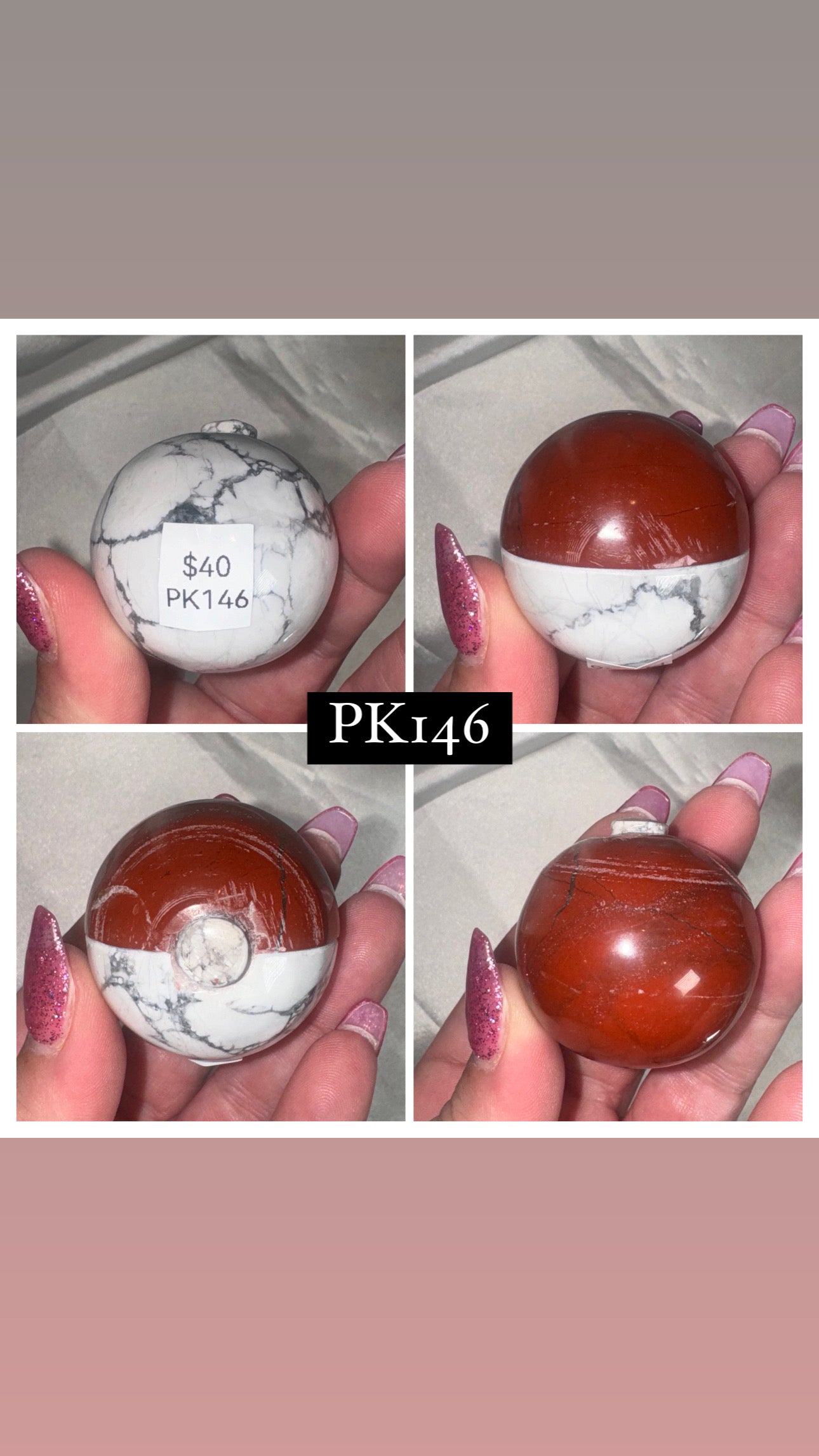 Pokémon Howlite Red Jasper Pokeball