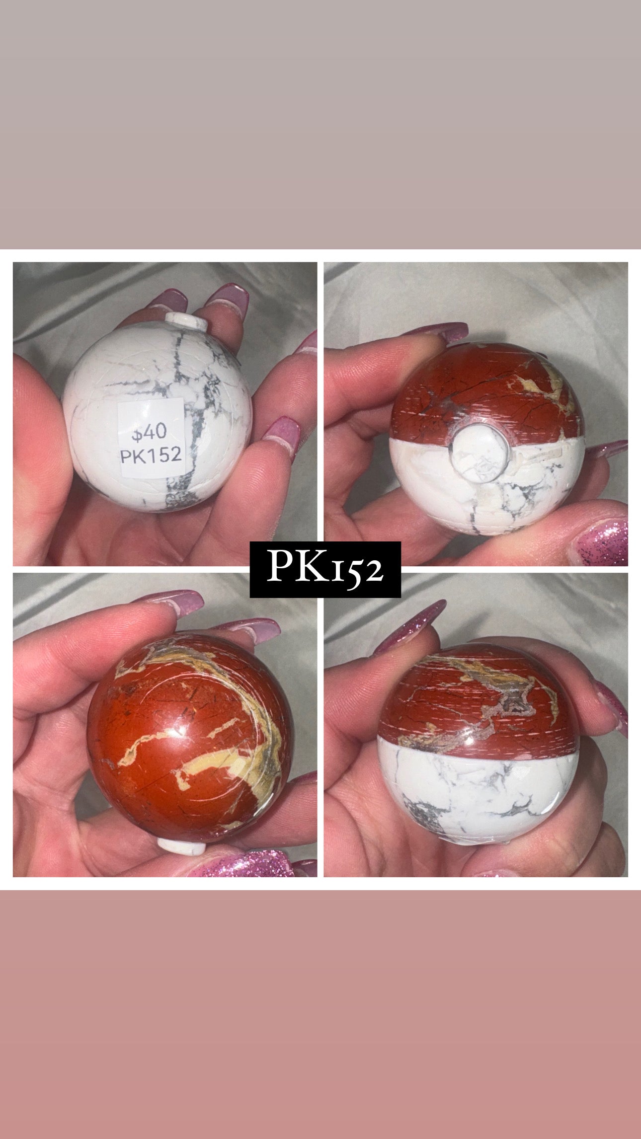 Pokémon Howlite Red Jasper Pokeball