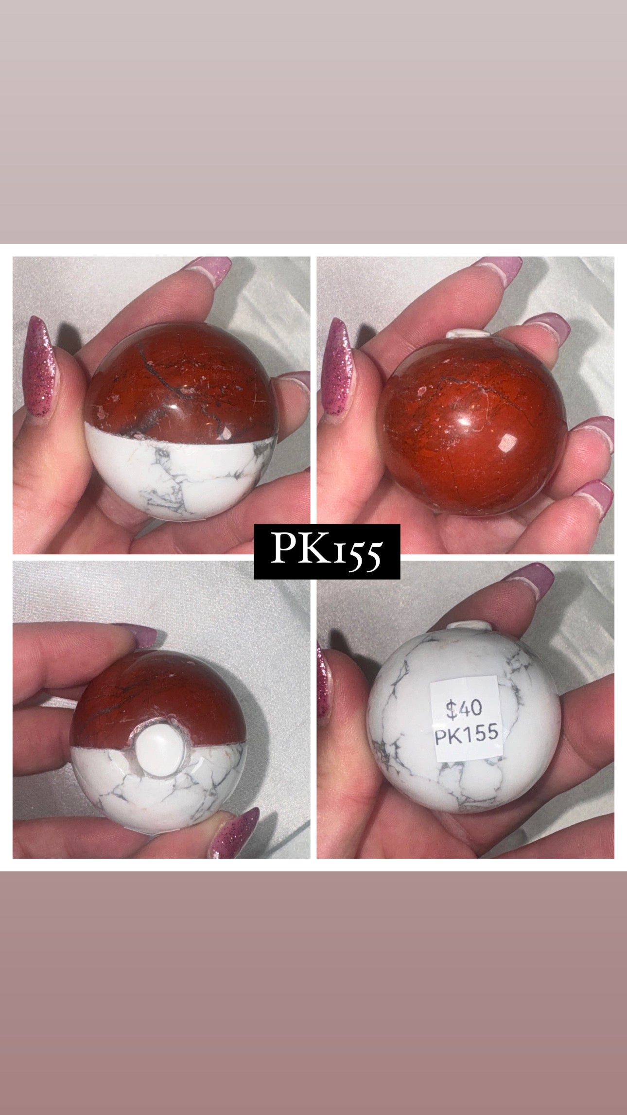 Pokémon Howlite Red Jasper Pokeball