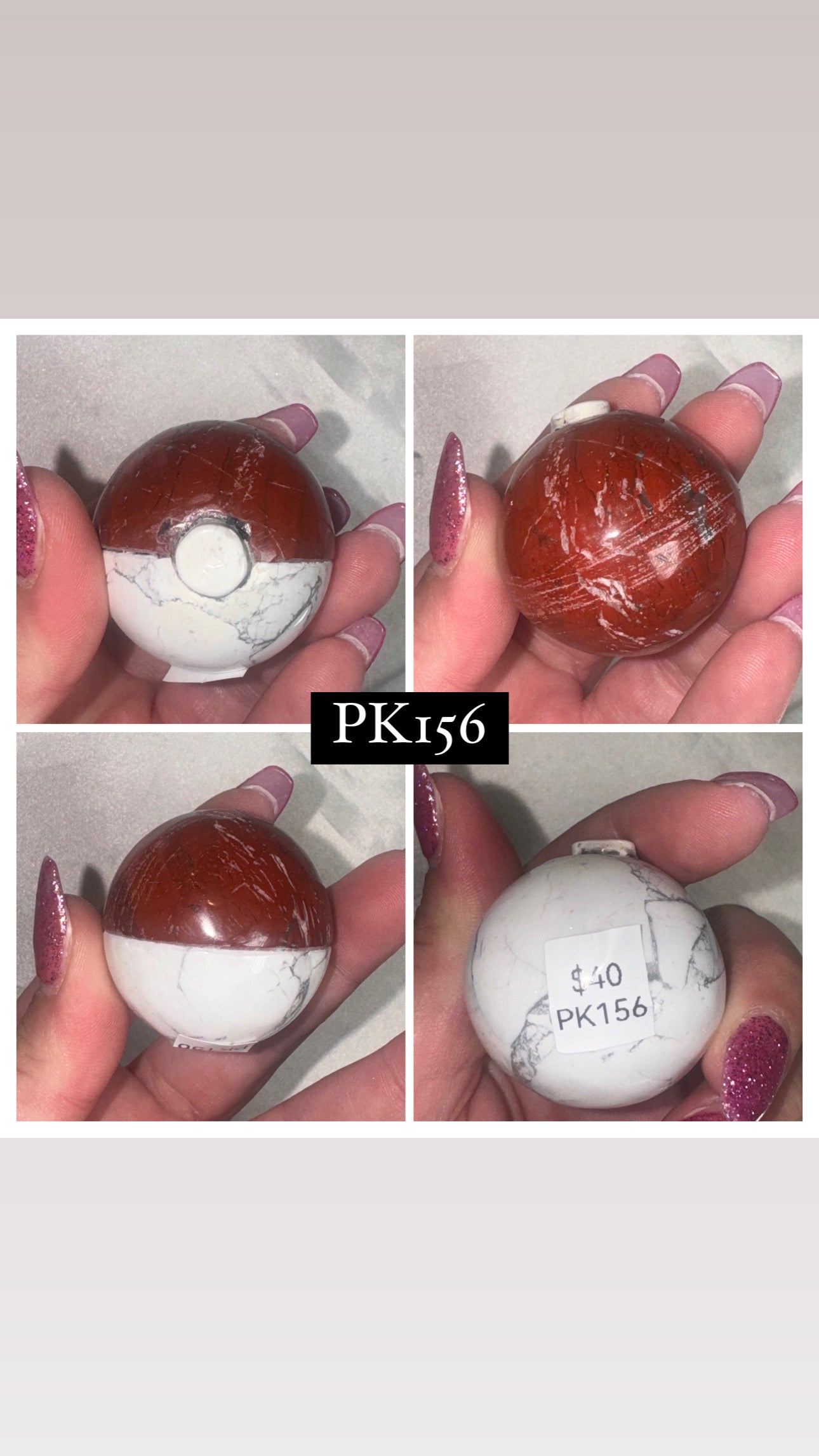 Pokémon Howlite Red Jasper Pokeball