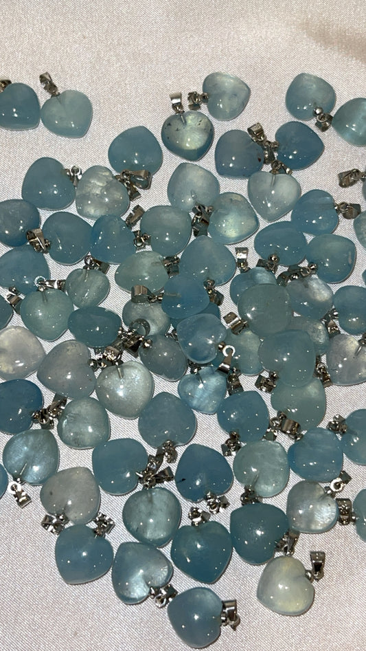 Aquamarine Mini Heart 925 Pendant