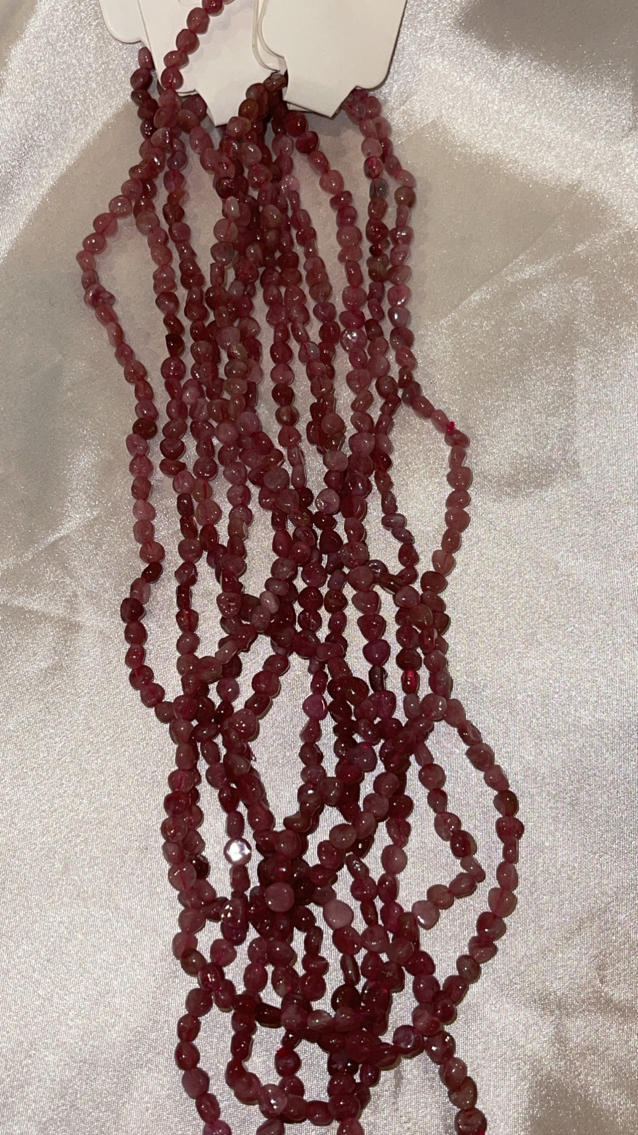 Pink Tourmaline Necklace/Triple Wrap Bracelet