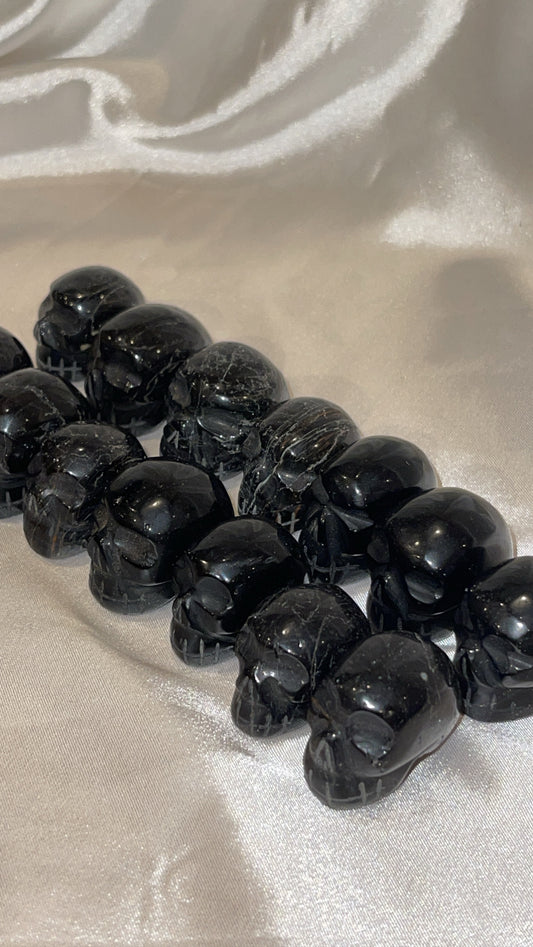 Black Tourmaline Small Skull