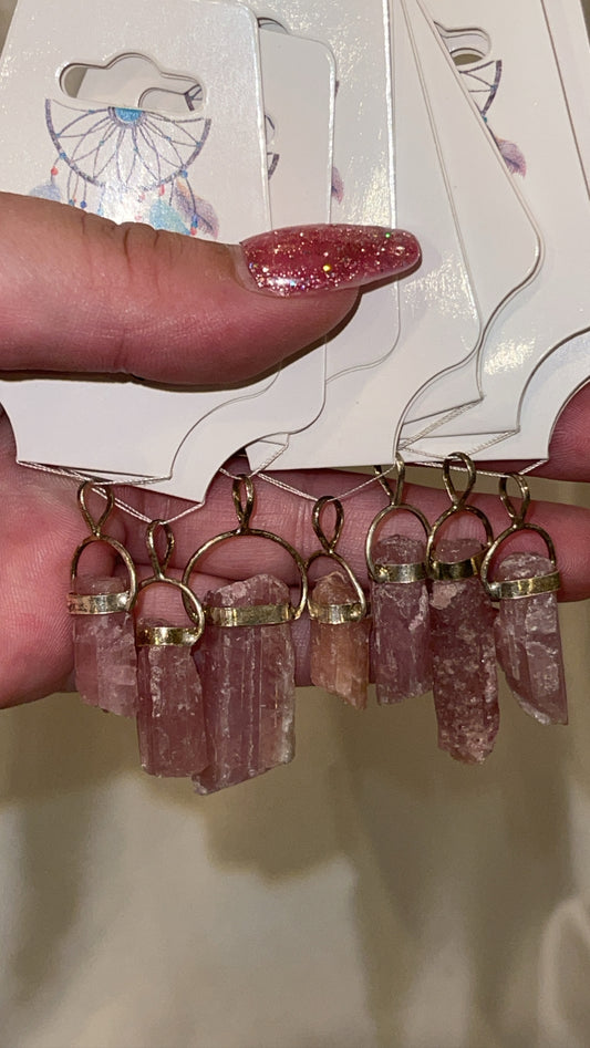 Raw Pink Tourmaline 925 Pendant (Choose Your Own!)