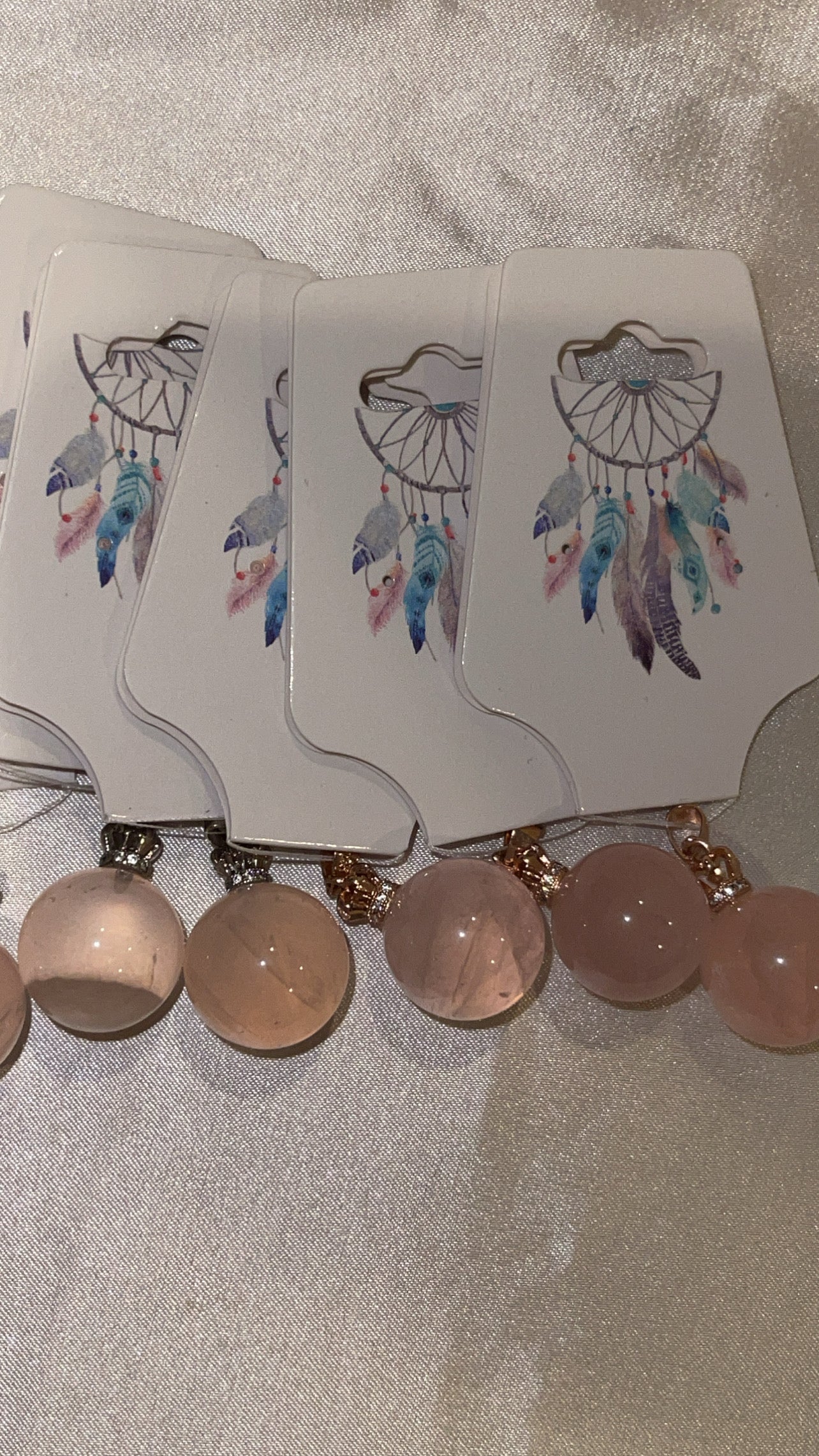Star Rose Quartz Sphere 925 Pendant (Silver/Rose Gold)