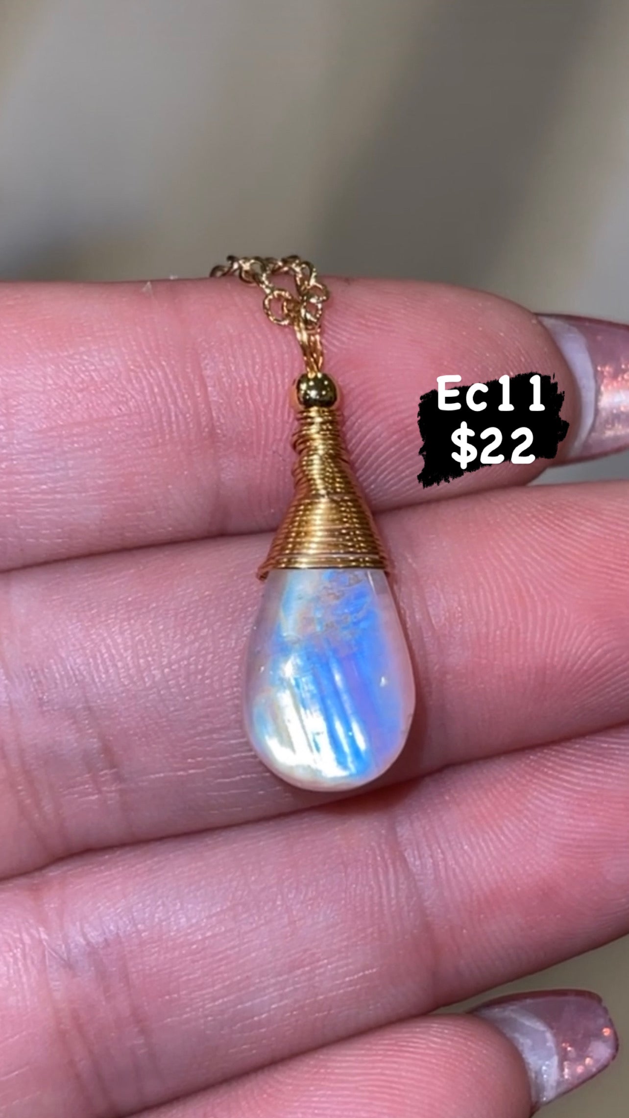 Rainbow Moonstone Necklace Gold (Choose Your Own!)
