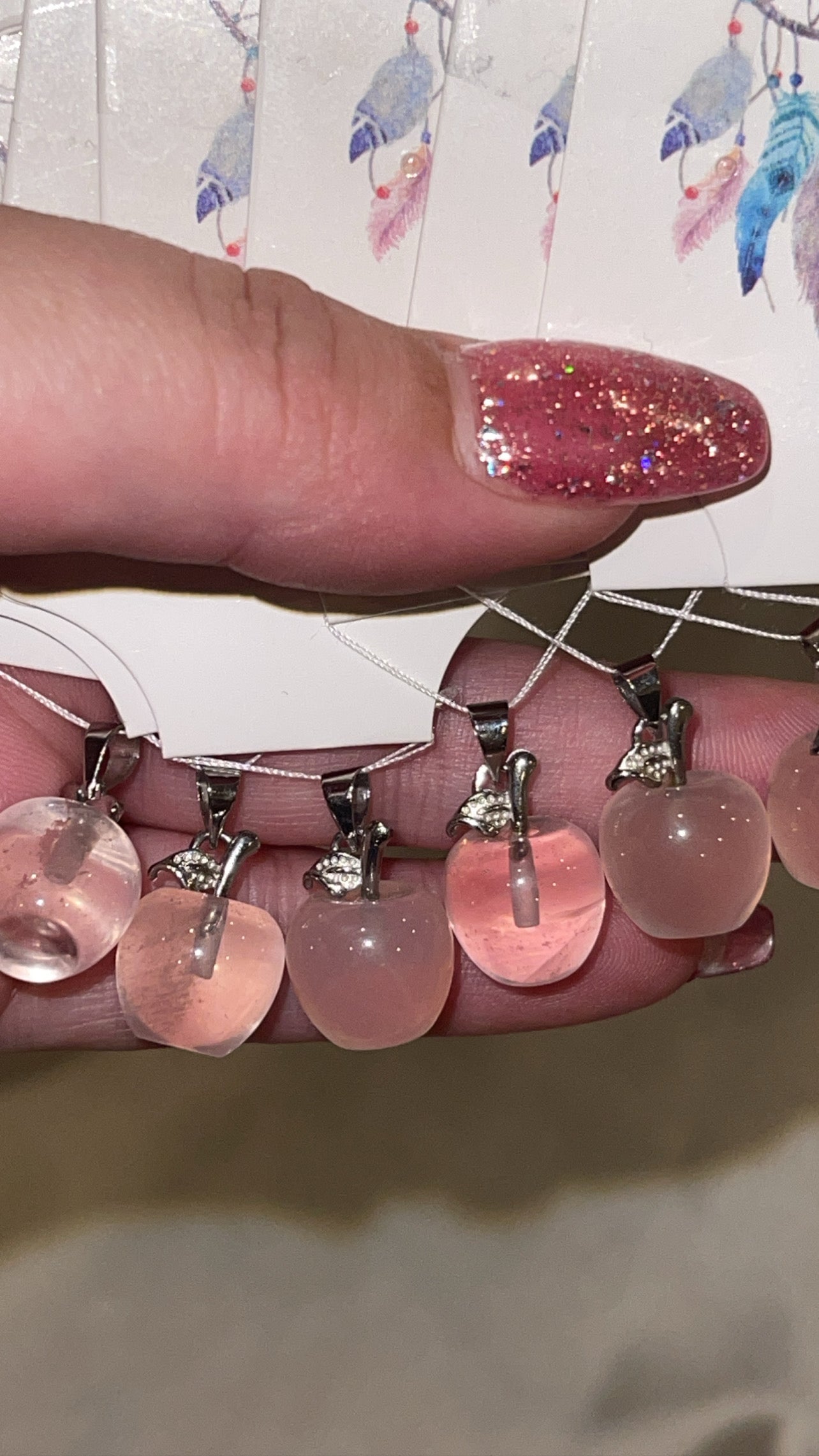 Rose Quartz Apple Pendant